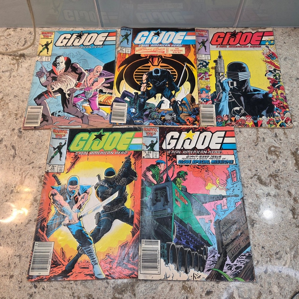 GI Joe A Real‎ American Hero Marvel Comics Lot Issues 46 49 50 53 95 Snake Eyes